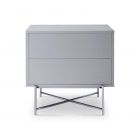 White and Chrome Bedside Chest by Gillmore