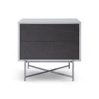 White and Grey Marble Bedside Chest by Gillmore