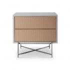 White, Chrome and Rattan Bedside Chest by Gillmore