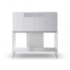 Dark Chrome and White Bureau Desk by Gillmore