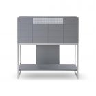Dark Chrome and Grey Bureau Desk by Gillmore