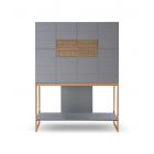 Grey Bureau Desk with Cupboard by Gillmore
