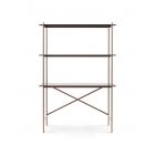Bronze Frame & Black Glass Desk & Bookshelf by Gillmore