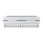 White & Dark Chrome Four Drawer Low Sideboard by Gillmore