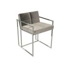 Mushroom Grey Velvet Dining Chair by Gillmore