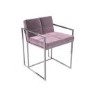 Blush Pink Velvet Dining Chair by Gillmore