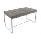 Mushroom Grey Velvet & Polished Frame Bed Bench by Gillmore