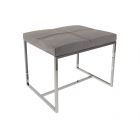 Mushroom Grey Velvet & Polished Frame Dressing Table Stool by Gillmore