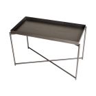 Large Rectangular Gun Metal Tray Top Coffee Or Side Table by Gillmore