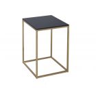 Square Side Table - Kensal BLACK with BRASS base