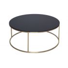 Circular Coffee Table - Kensal BLACK with BRASS base