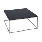 Square Coffee Table - Kensal BLACK with POLISHED steel base