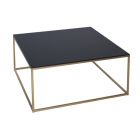 Square Coffee Table - Kensal BLACK with BRASS base