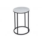 Circular Side Table - Kensal MARBLE with BLACK base