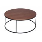 Circular Coffee Table - Kensal WALNUT with BLACK base