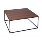 Square Coffee Table - Kensal WALNUT with BLACK base