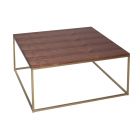 Square Coffee Table - Kensal WALNUT with BRASS base