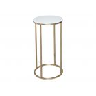 Circular Lamp Stand - Kensal WHITE with BRASS base