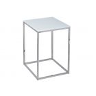 Square Side Table - Kensal WHITE with POLISHED base