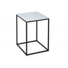 Square Side Table - Kensal WHITE with BLACK base