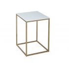 Square Side Table - Kensal WHITE with BRASS base