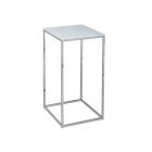 Square Lamp Stand - Kensal WHITE with POLISHED base