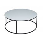 Circular Coffee Table - Kensal WHITE with BLACK base