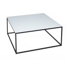 Square Coffee Table - Kensal WHITE with BLACK base