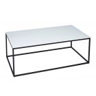 Rectangular Coffee Table - Kensal WHITE with BLACK base