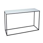 White Glass & Black Base Console Table by Gillmore