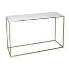 Console Table - Kensal WHITE with BRASS base