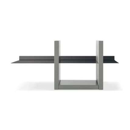Grey & Dark Chrome Accent Wall Shelf Unit by Gillmore