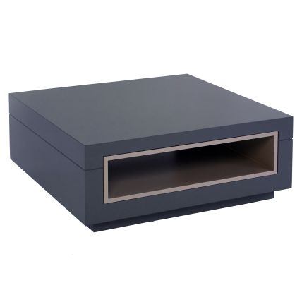 Square coffee table - Savoye GRAPHITE with STONE  accent by Gillmore