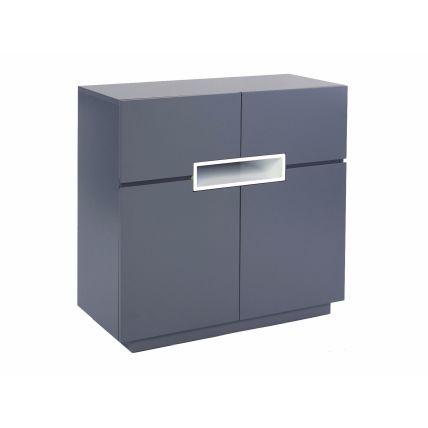 Tall TV sideboard - Savoye GRAPHITE with WHITE accent by Gillmore