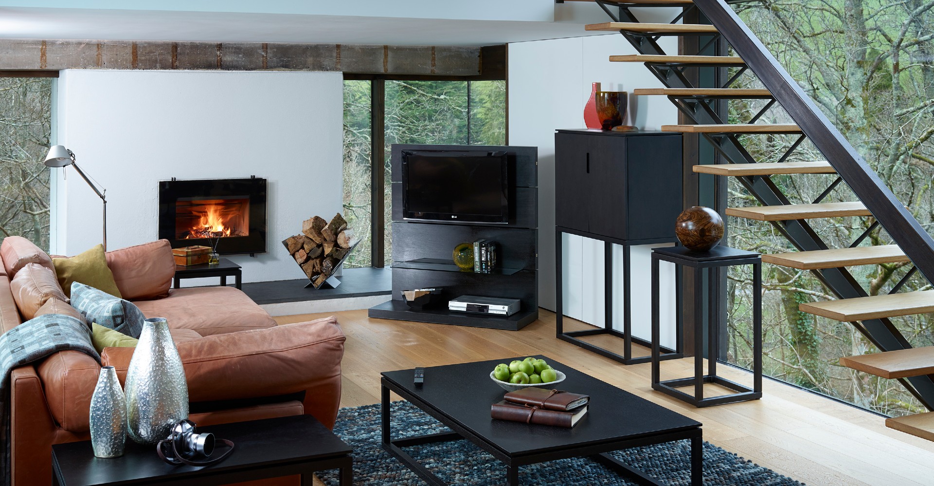 Cordoba Tall Sideboard, Coffee Table & Plant Stand © GillmoreSPACE Ltd