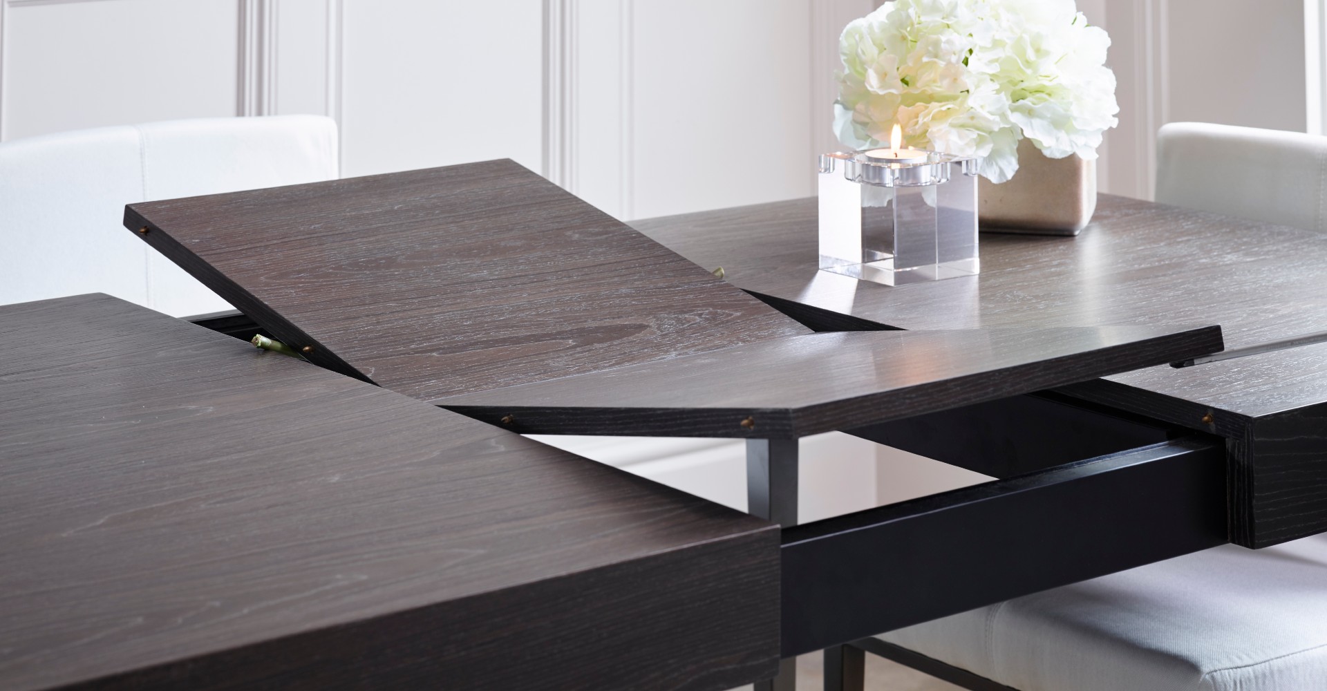 Fitzroy Extending Dining Table Butterfly Opening Detail by Gillmore © GillmoreSPACE Ltd