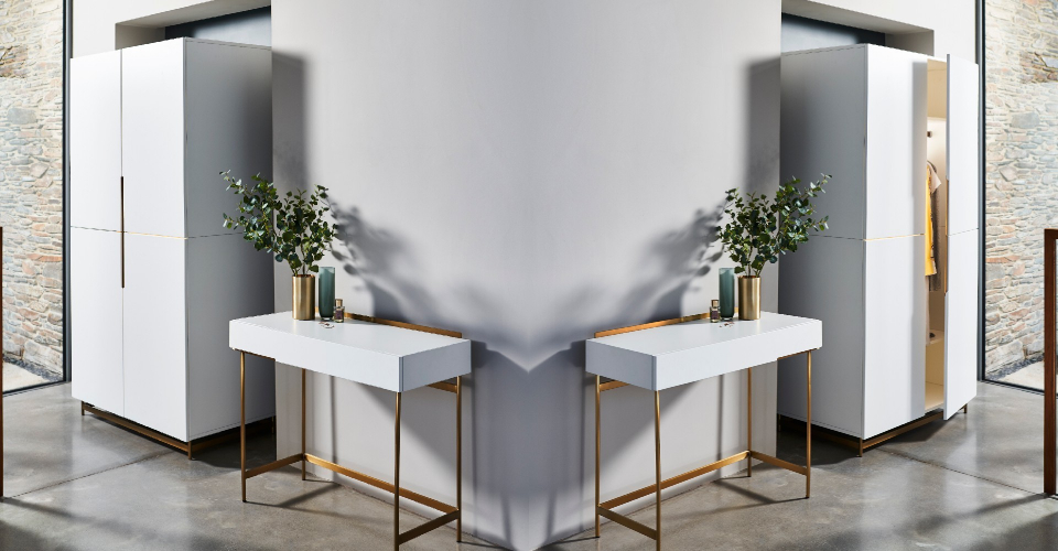 Alberto Wardrobes & Dressing Tables With Brass Accents & Bases © GillmoreSPACE Ltd