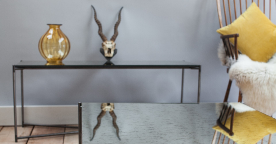 Iris Antique Glass Console Table by Gillmore © GillmoreSPACE Ltd