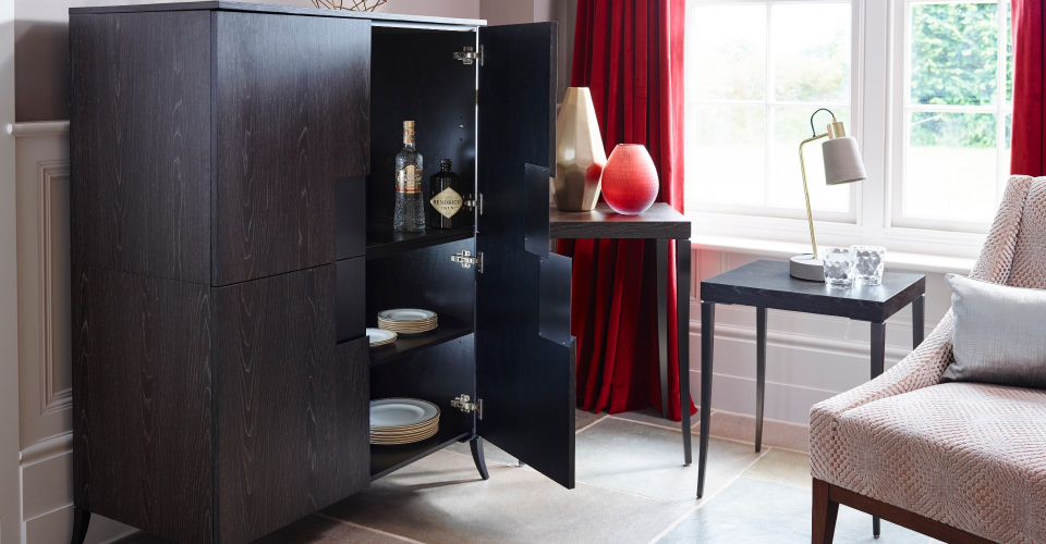 Fitzroy Square Drinks Cabinet Open by Gillmore © GillmoreSPACE Ltd