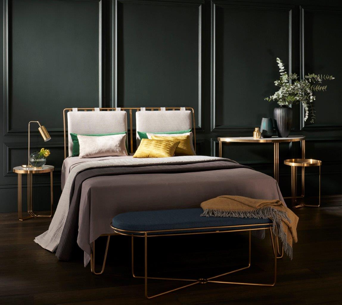 brass-frame-bed-with-bed-bench